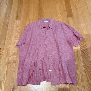 Cubavera Red Casual Button Down Shirt